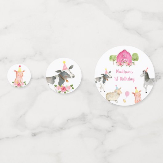 ピンクファーム納屋周囲の庭フローラ誕生日 コンフェッティ (正面)