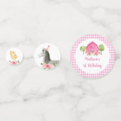 ピンクファーム納屋周囲の庭フローラ誕生日 コンフェッティ (裏面)