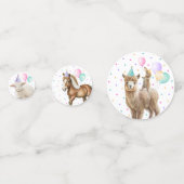 ピンクファーム納屋周囲の庭動物紙吹雪誕生日ガール コンフェッティ (裏面)