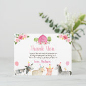 ピンクファーム納屋周囲の庭誕生日ありがとう サンキューカード (スタンド正面)