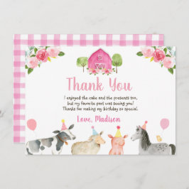 ピンクファーム納屋周囲の庭誕生日ありがとう サンキューカード