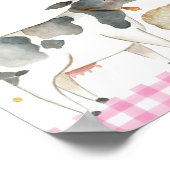 ピンクファーム納屋周囲の庭誕生日ウェルカムサイン ポスター (角)