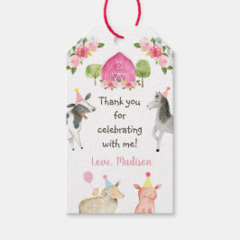 ピンクファーム納屋周囲の庭誕生日 ギフトタグ