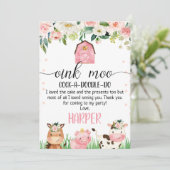 ピンクファーム誕生日サンキューカード 招待状 (スタンド正面)