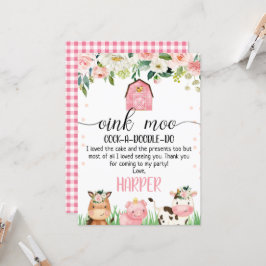 ピンクファーム誕生日サンキューカード 招待状