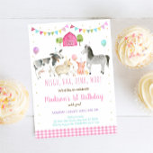 ピンクファーム誕生日パーティー 招待状