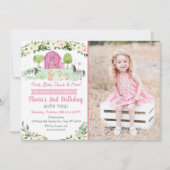 ピンクファーム誕生日 招待状 (正面)