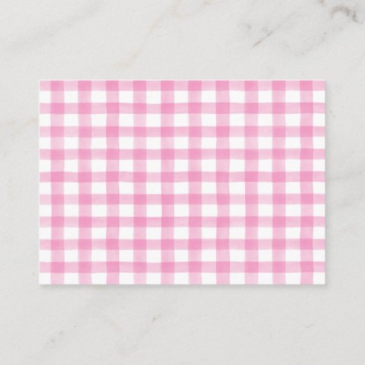 ピンクファーム赤ちゃんシャワーおむつラッフルカード エンクロージャーカード (裏面)