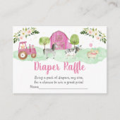 ピンクファーム赤ちゃんシャワーおむつラッフルカード エンクロージャーカード (正面)