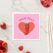 ピンクフィエスタブライダルシャワーとレッドホットペッパーDiva スタンダードカクテルナプキン (インサイチュ)