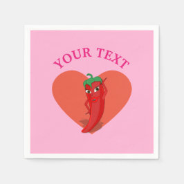 ピンクフィエスタブライダルシャワーとレッドホットペッパーDiva スタンダードカクテルナプキン