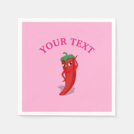 ピンクフィエスタブライダルシャワーとレッドホットペッパーDiva スタンダードカクテルナプキン