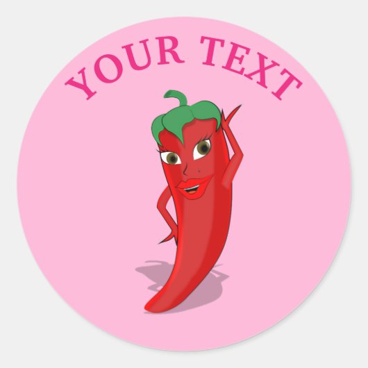ピンクフィエスタブライダルシャワーとレッドホットペッパーDiva ラウンドシール (正面)