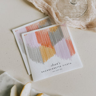 ピンクフィエスタモダンフリンジバチェロレッテ スタンダードカクテルナプキン