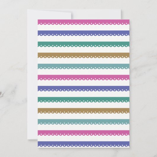 ピンクフィエスタ誕生日フローラメキシコ招待状 招待状 (裏面)