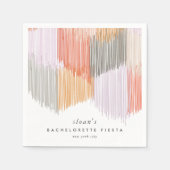 ピンクフィエスタ モダン フリンジ ブライズメイド パーティ スタンダードカクテルナプキン (正面)
