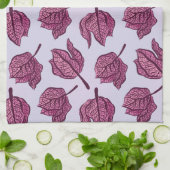 ピンクフィサリスフラワーパターンパステルボタニカル キッチンタオル (折り畳み)