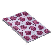 ピンクフィサリスフラワーパターンパステルボタニカル ノートブック (右側)