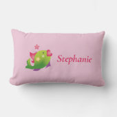 ピンクフィッシュスターガールズかわいい動物の誕生日名 ランバークッション (正面)