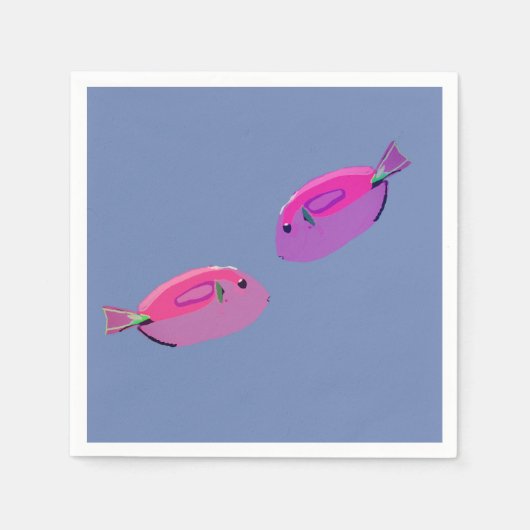 ピンクフィッシュペーパーナプキン スタンダードカクテルナプキン (正面)