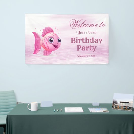 ピンクフィッシュ誕生日へようこそ 横断幕 (トレードショー)