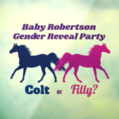 ピンクフィリーまたはブルーの子馬性別がパーティーを表示 ウィンドウサイン (シート3)