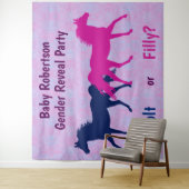 ピンクフィリーまたはブルーの子馬性別がパーティーを表示 タペストリー (インサイチュ)