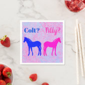 ピンクフィリー&ブルー子馬ウェスタンスタイルジェンダーリビール スタンダードカクテルナプキン (インサイチュ)