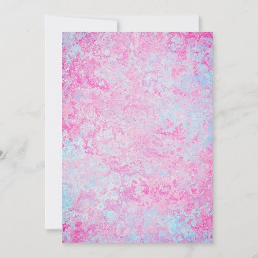 ピンクフィリー&ブルー子馬ウェスタンスタイルジェンダーリビール 招待状 (裏面)