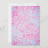 ピンクフィリー&ブルー子馬ウェスタンスタイルジェンダーリビール 招待状 (裏面)