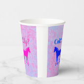 ピンクフィリー&ブルー子馬ウェスタンスタイルジェンダーリビール 紙コップ (右)
