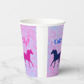 ピンクフィリー&ブルー子馬ウェスタンスタイルジェンダーリビール 紙コップ (右)