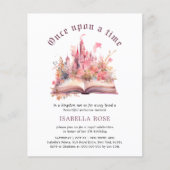 ピンクフェアヤリーストーリーブック誕生日招待状 (正面)