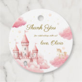 ピンクフェアユタリーキャッスルパーティーガール誕生日 フェイバータグ (正面)