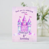 ピンクフェアユタリーキャッスルリル'プリンセス誕生日パーティー サンキューカード (スタンド正面)