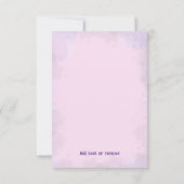 ピンクフェアユタリーキャッスルリル'プリンセス誕生日パーティー サンキューカード (裏面)