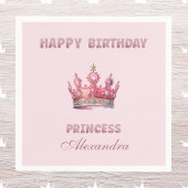 ピンクフェアユタリークラウンプリンセス誕生日 スタンダードカクテルナプキン