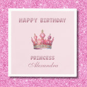 ピンクフェアユタリークラウンプリンセス誕生日 スタンダードカクテルナプキン