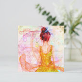 ピンクフェアリーお洒落ガール誕生日 カード (スタンド正面)