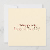 ピンクフェアリーお洒落ガール誕生日 カード (裏面)