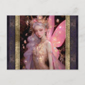 ピンクフェアリーウーマンファンタジーアート ポストカード (正面)