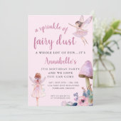ピンクフェアリーガールズバースデーパーティー 招待状 (スタンド正面)