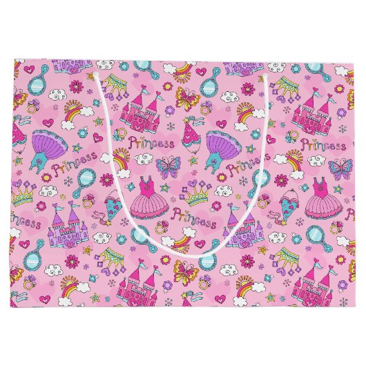 ピンクフェアリータリープリンセスパーティー ラージペーパーバッグ (裏面)