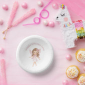 ピンクフェアリーチルドレン誕生日 ペーパーボウル (パーティー)