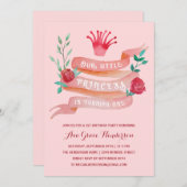 ピンクフェアリーテレプリンセス1stバースデーガール 招待状 (正面/裏面)