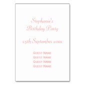 ピンクフェアリーデザイン テーブルナンバー (裏面)