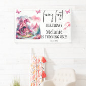 ピンクフェアリーハウスピンクドラゴンファースト誕生日 横断幕 (インサイチュ)