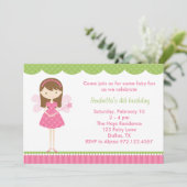 ピンクフェアリーバースデーパーティ招待状 招待状 (スタンド正面)