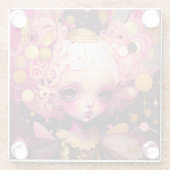 ピンクフェアリーファンタジーアート ガラスコースター (裏面)