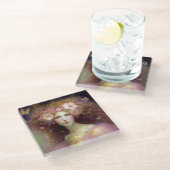 ピンクフェアリーファンタジーアート ガラスコースター (アングル)